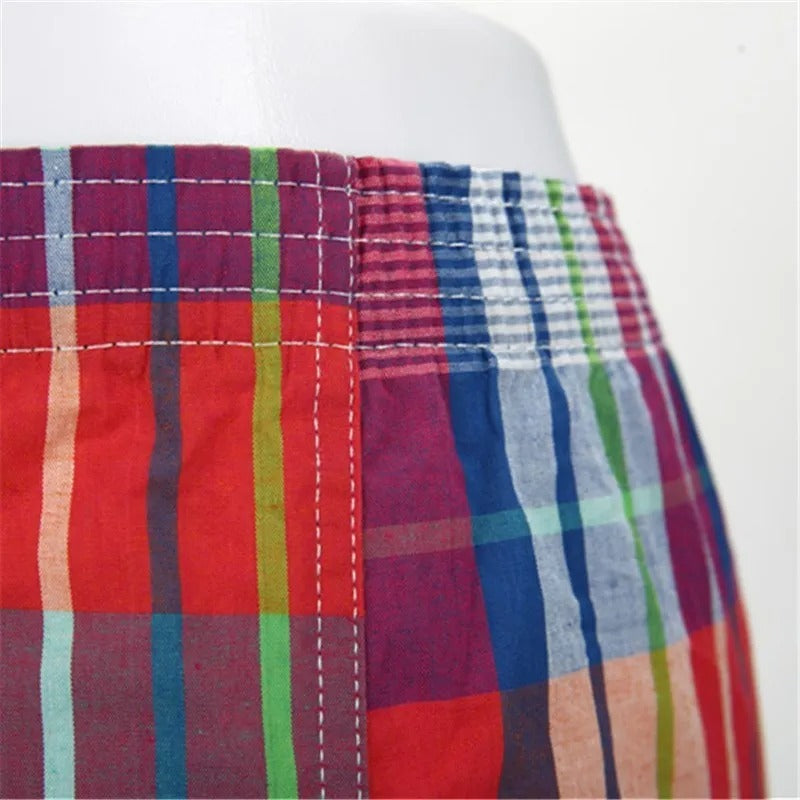 ClassicGrid™ – Pack de 4 Boxers de Algodón 100% (Oversize)